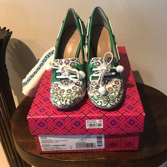 NIB-TORY BURCH GARDEN PARTY FISHER PUMP - Picture 4 of 7